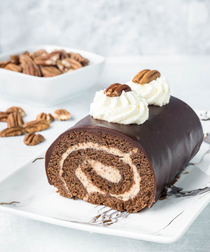 Chocolate Roll Cake With Pecan Buttercream Pies And Tacos