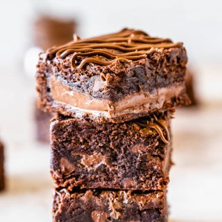 Nutella Brownies filled with nutella