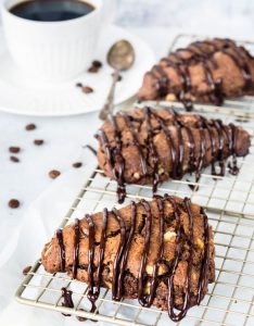 espresso chocolate scones with walnuts
