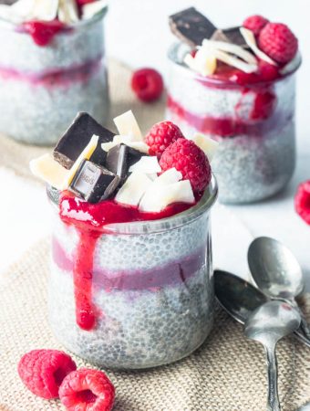 raspberry jam with chia seed pudding