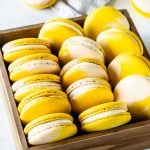 lemon macarons in a box