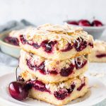 Almond Cherry Bars, stacked