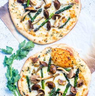 mushroom asparagus pizza