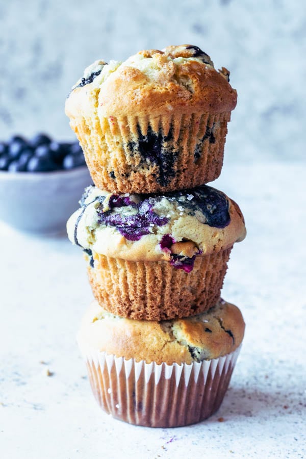 Tall Blueberry Muffins bakery style