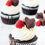 White and Dark Chocolate Raspberry Cupcakes