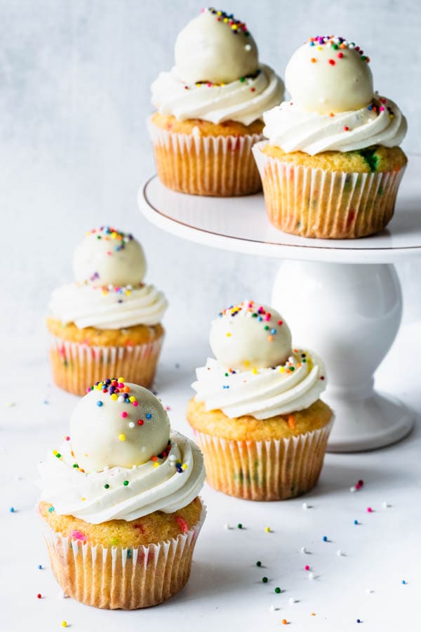 Birthday Cupcakes with sprinkles
