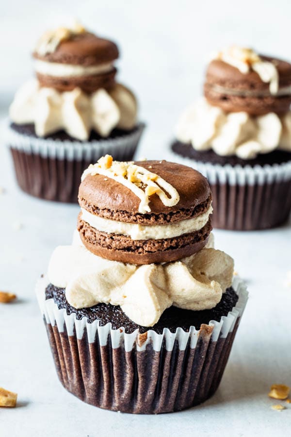 Espresso Chocolate and Peanut Butter Cupcakes