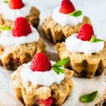 Vegan Cookie Cups with Raspberries and Peaches