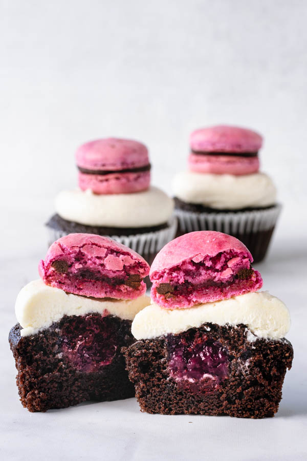 Raspberry Almond Chocolate Cupcakes