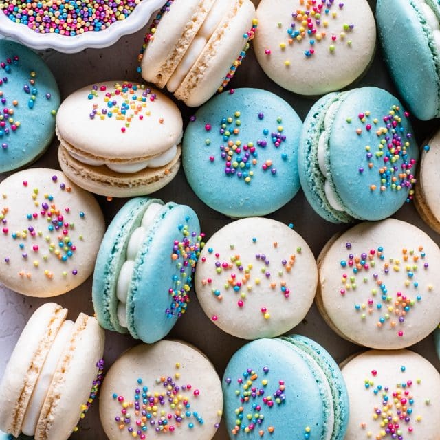 Funfetti Macarons - Pies and Tacos
