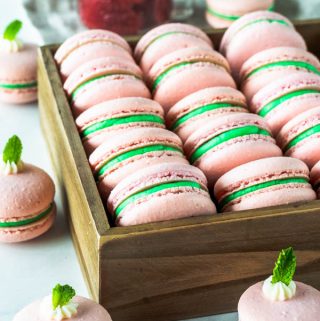 Strawberry Mint Macarons