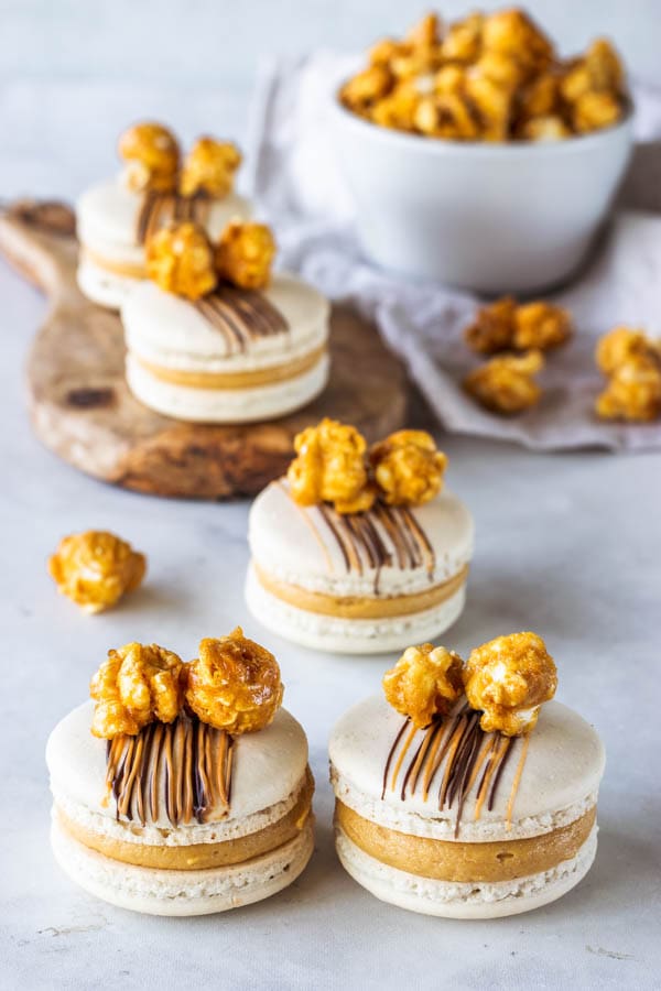 Caramel Popcorn Macarons