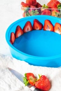 strawberry silicone pan white chocolate mousse