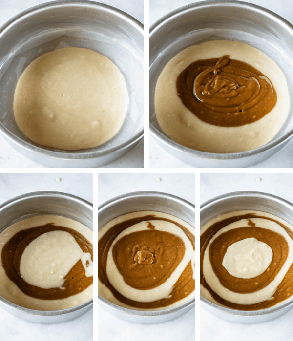 how to prepare cake pans for marble cake baking