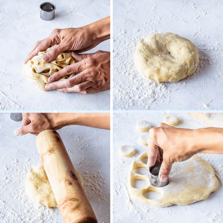 re-rolling donut dough