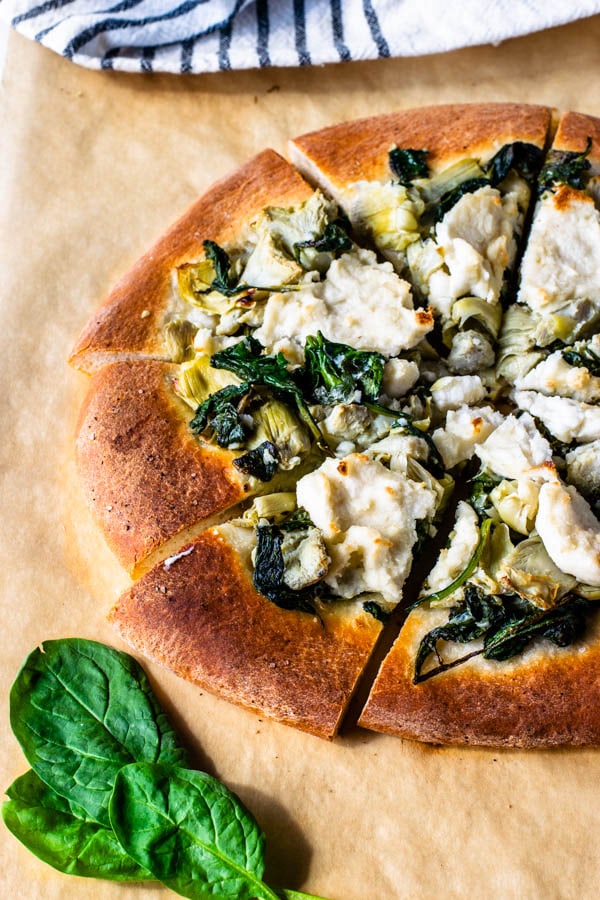Spinach Artichoke Vegan Pizza 