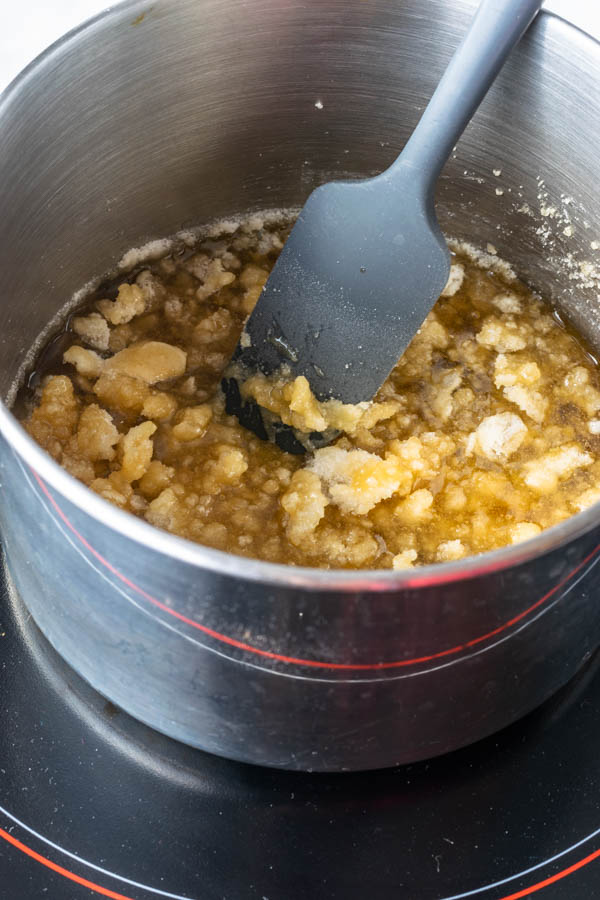 melting sugar in a small saucepan