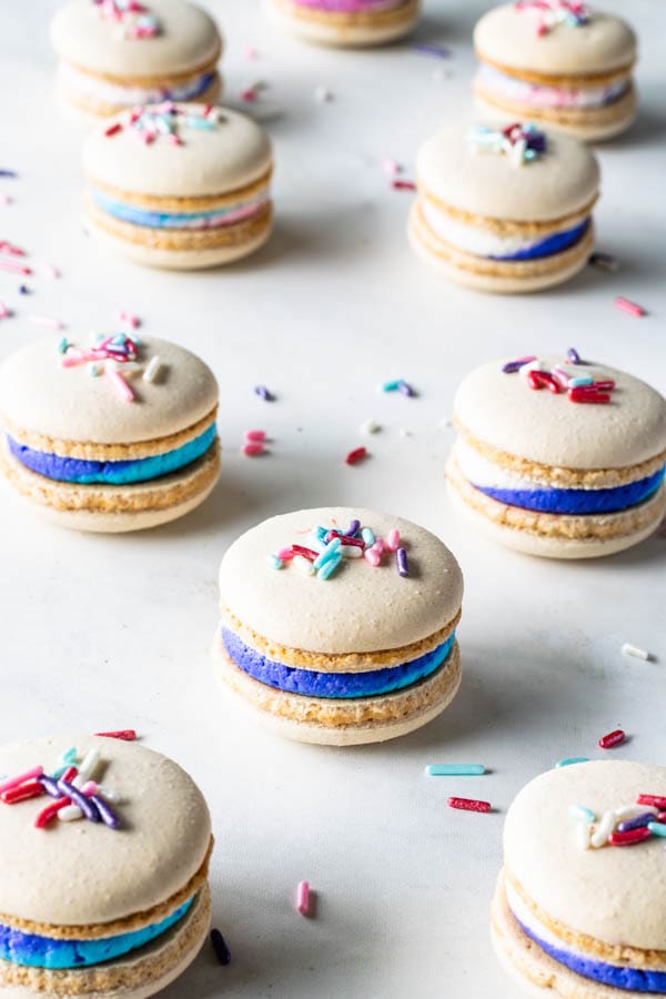 Vegan Vanilla Macarons with Sprinkles