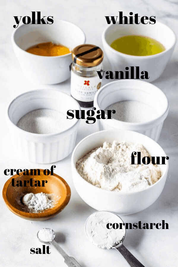 ingredients to make homemade ladyfingers