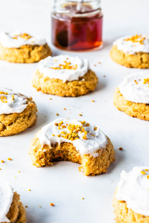 Healthy Honey Cookies, paleo and gluten-free with a honey cream frosting