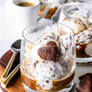Affogato Recipe, brownie ice cream with an espresso shot
