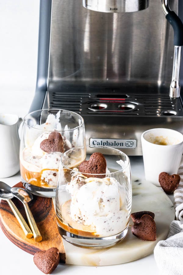 Affogato Recipe, brownie ice cream with an espresso shot