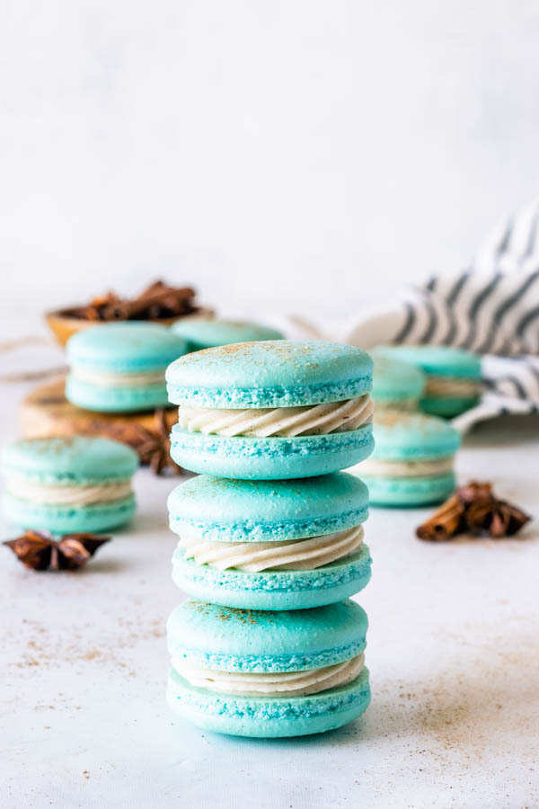 3 stacked macarons
