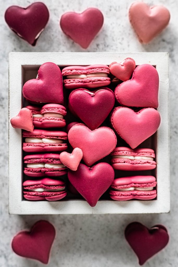 Heart Shaped Macarons (video + template) Pies and Tacos