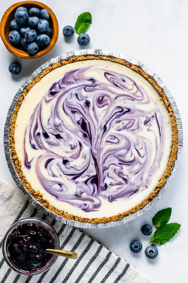 No-Bake Blueberry swirl Cheesecake