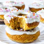 Baked Carrot Cake Donuts with condensed milk glaze
