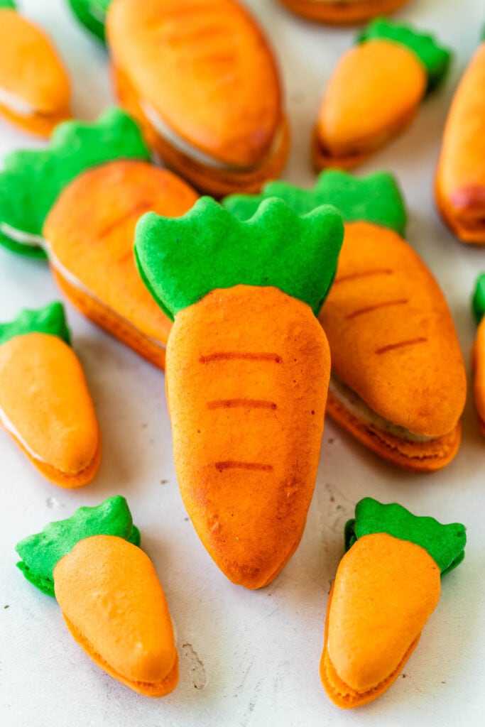 carrot shaped macarons.