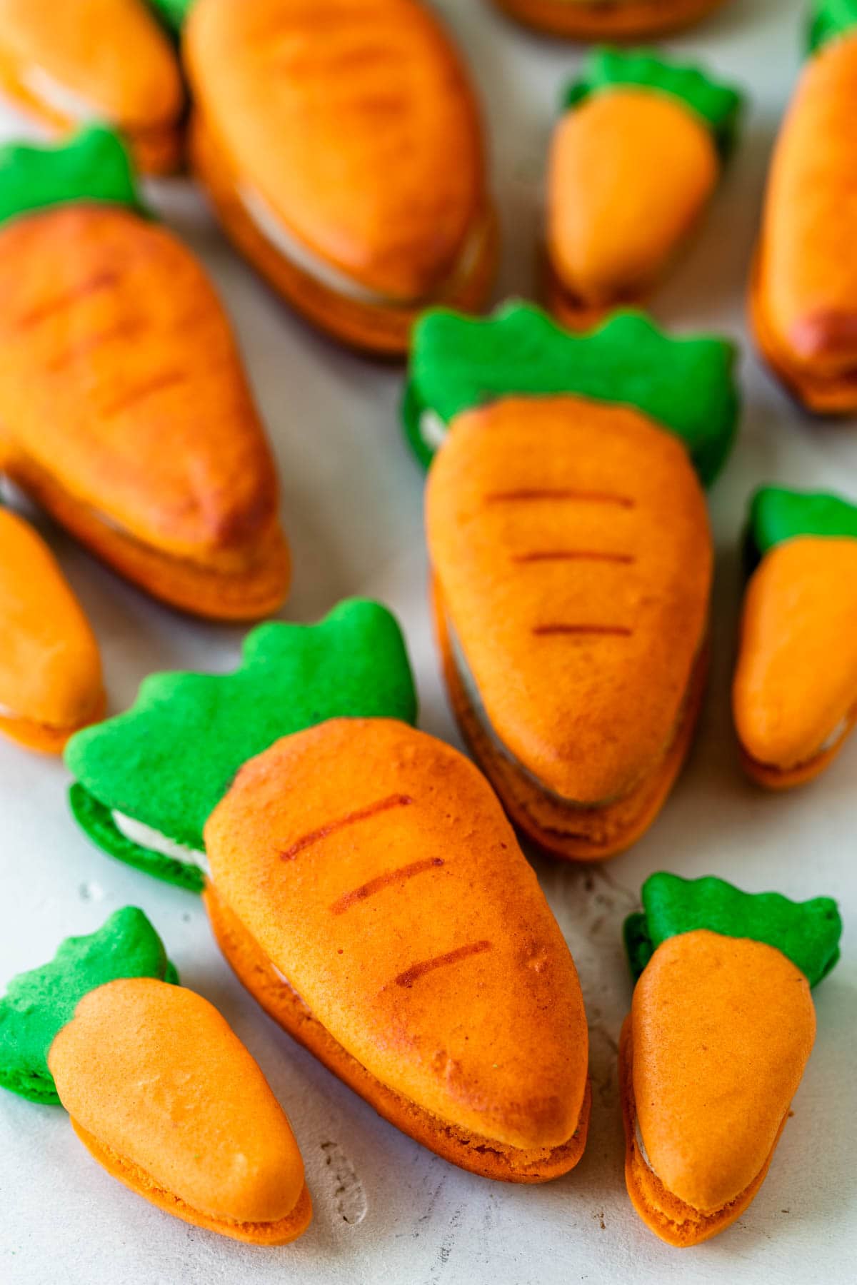 carrot shaped macarons.