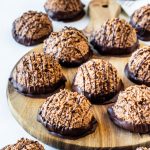 Chocolate Coconut Macaroons dipped in chocolate