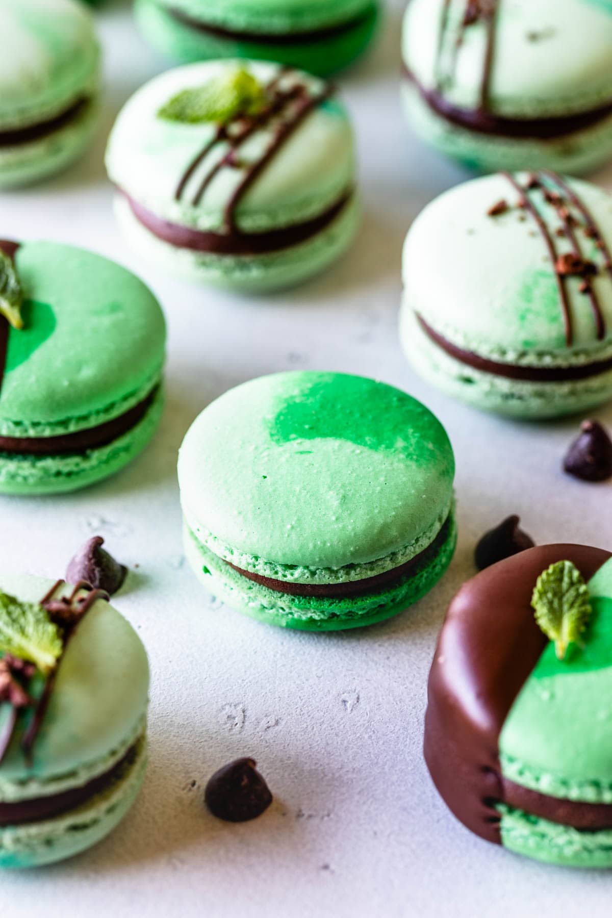 Mint Chocolate Macarons Pies and Tacos