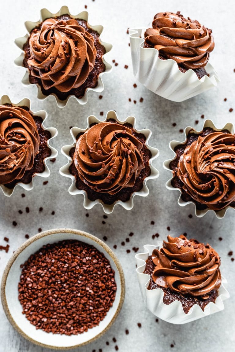 Chocolate Cupcakes with Sweetened Condensed Milk Frosting