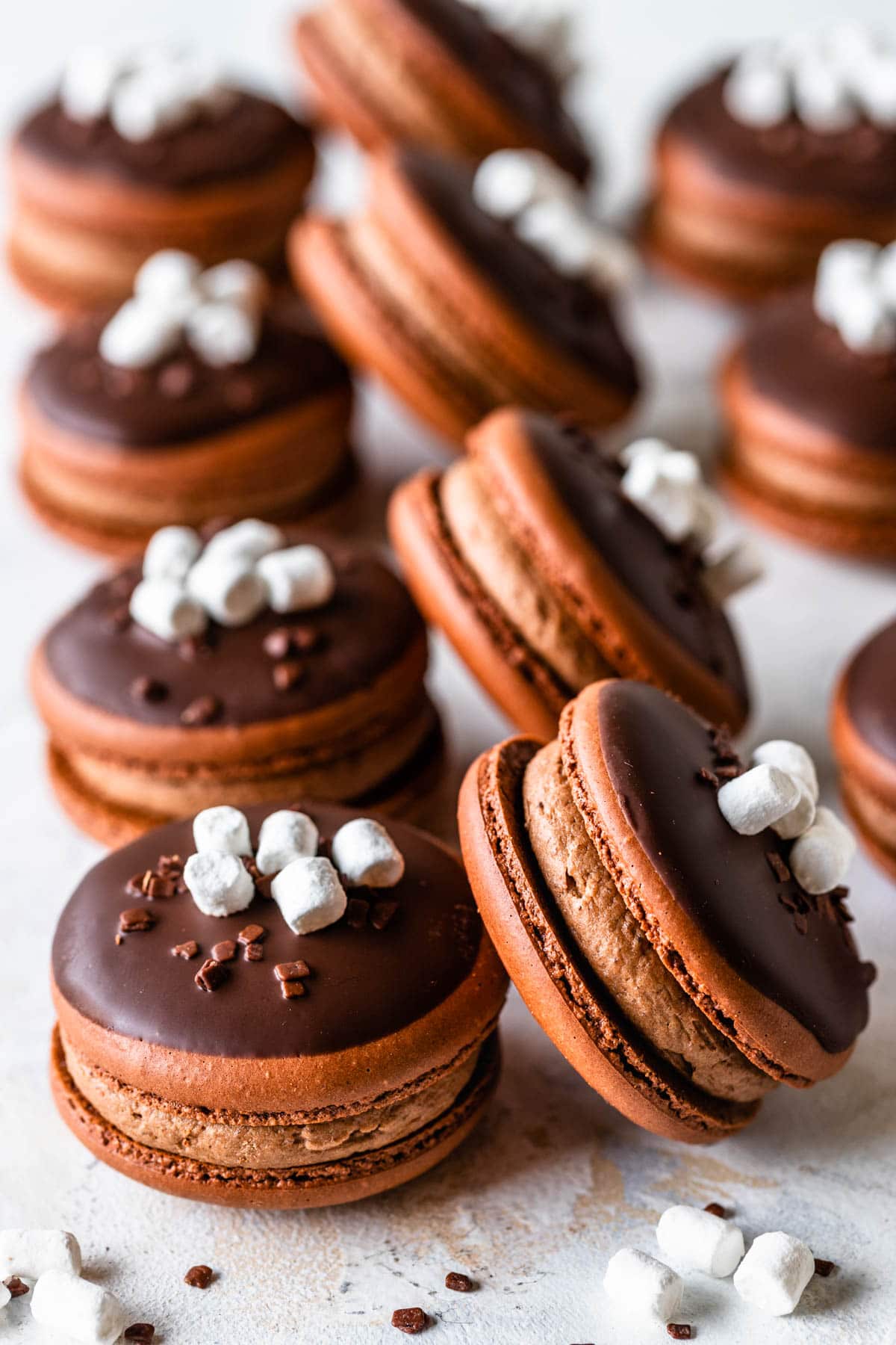 Hot Chocolate Macarons - Pies and Tacos