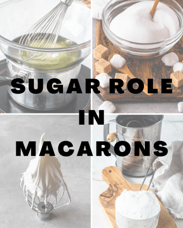 picture with sugar pictures, and the saying: sugar role in macarons.