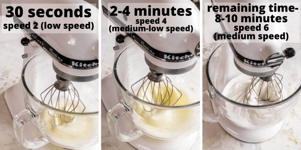 speed to whip the meringue on the kitchenaid.