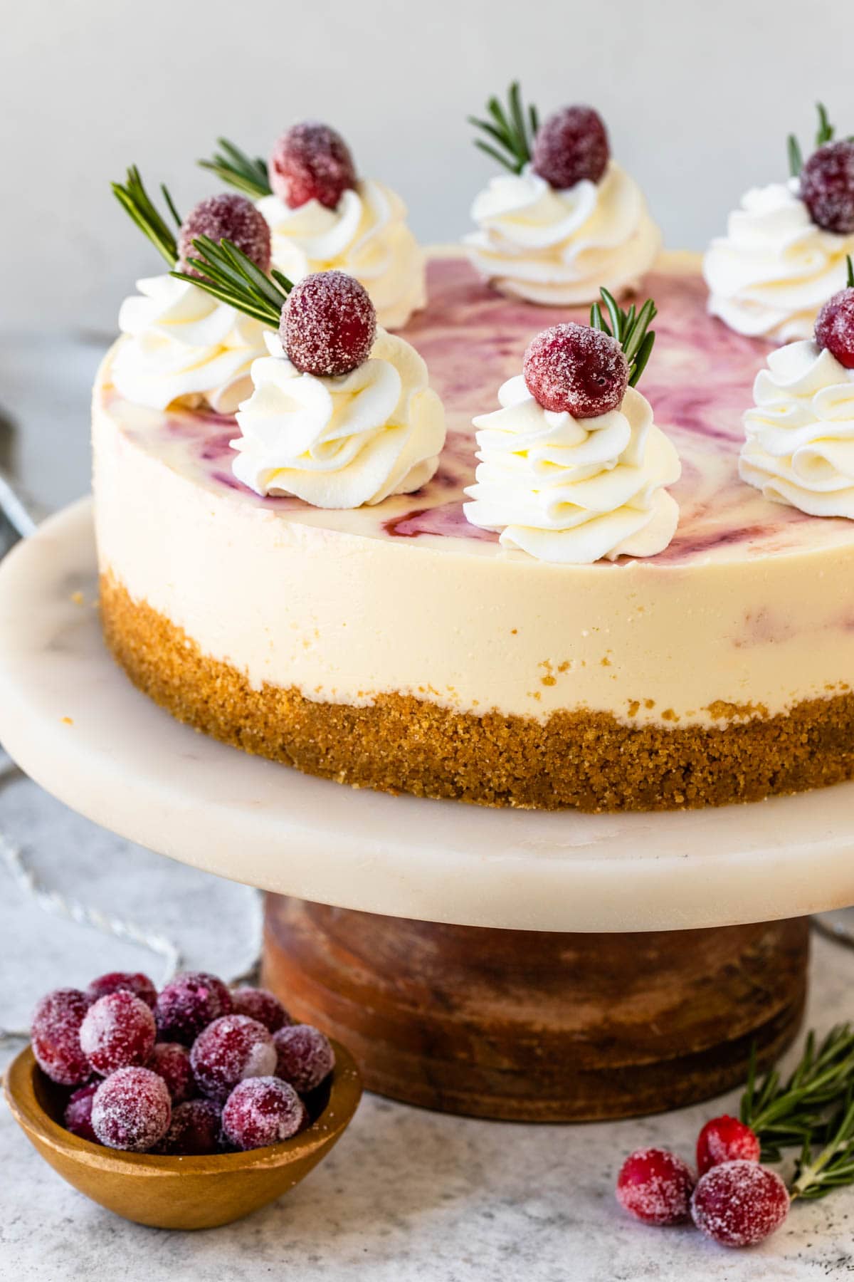Cranberry no bake cheesecake.