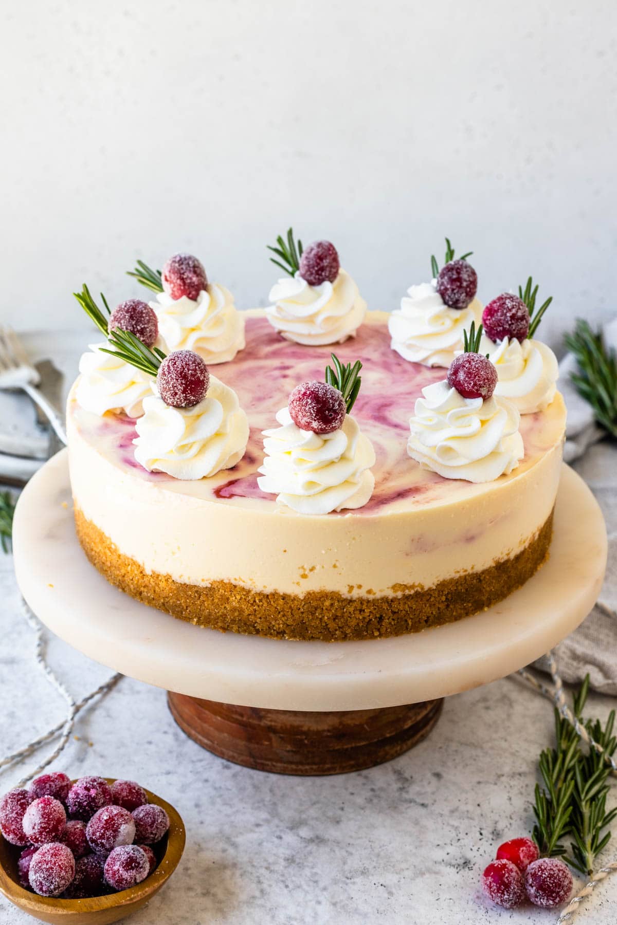 Cranberry no bake cheesecake.