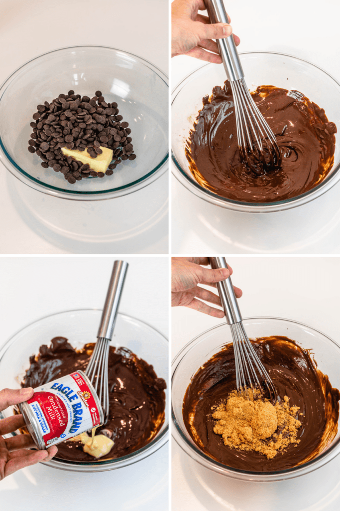 photos showing how to make brownie pie.