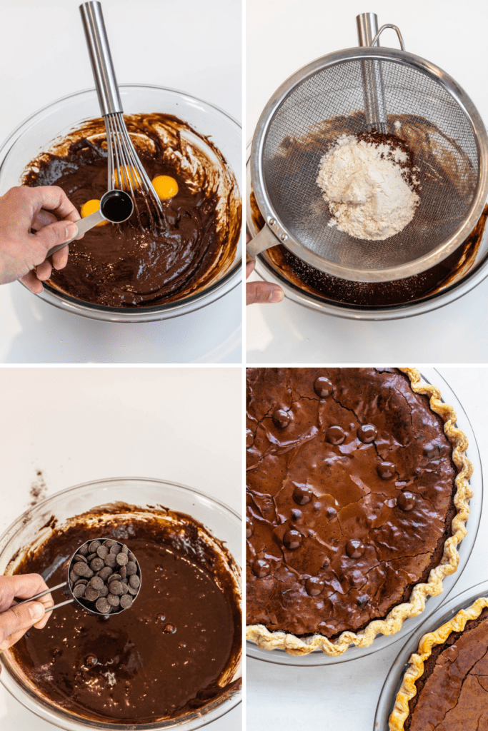 photos showing how to make brownie pie.