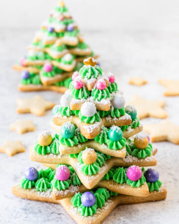 christmas tree made out of star cookies.
