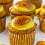 banana cupcakes with a bruleed top.