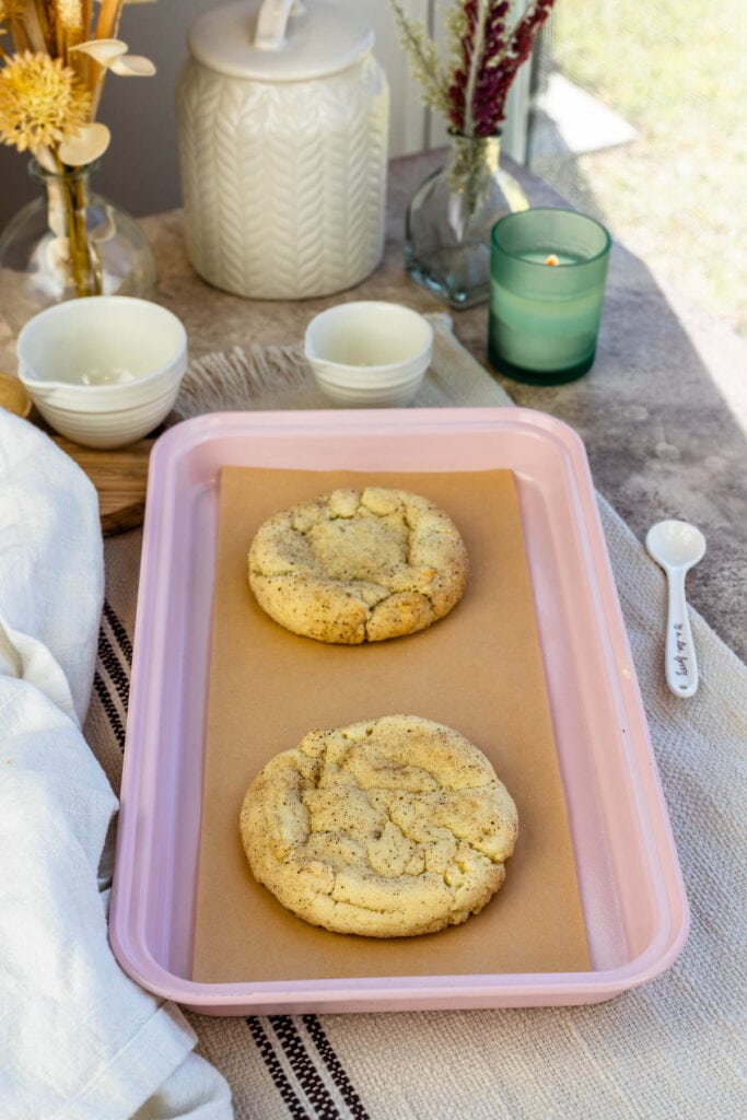 cookies in a baking tray.