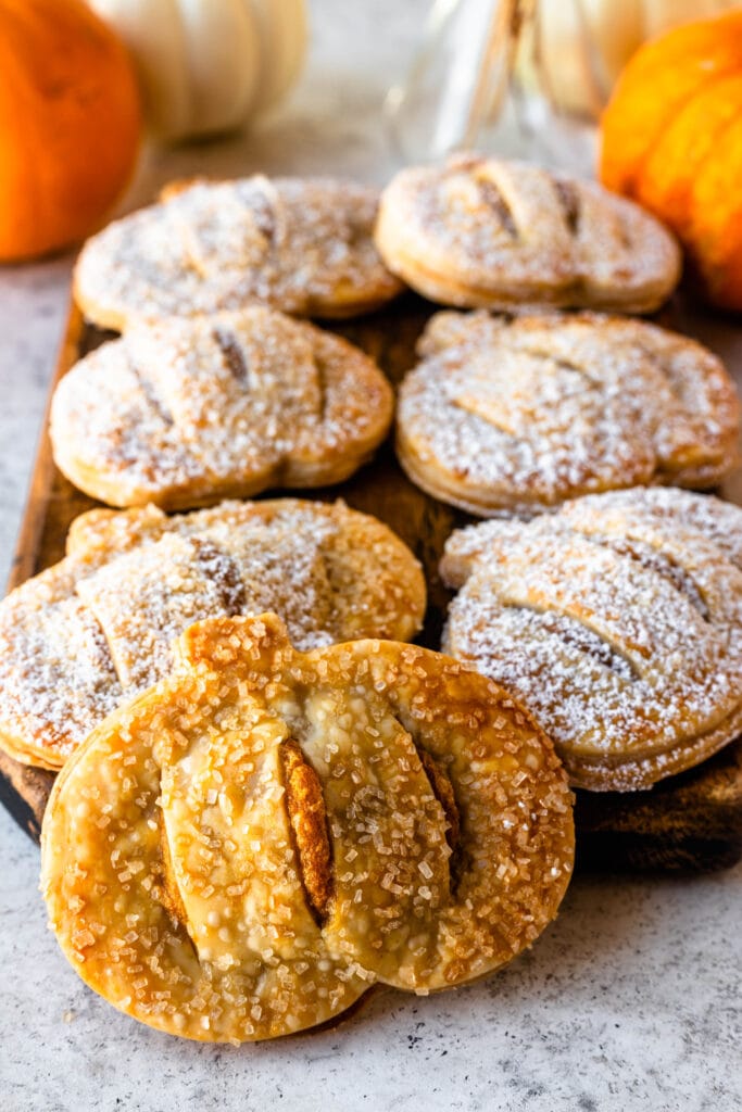 pumpkin pasties pastry filled with pumpkin filling.