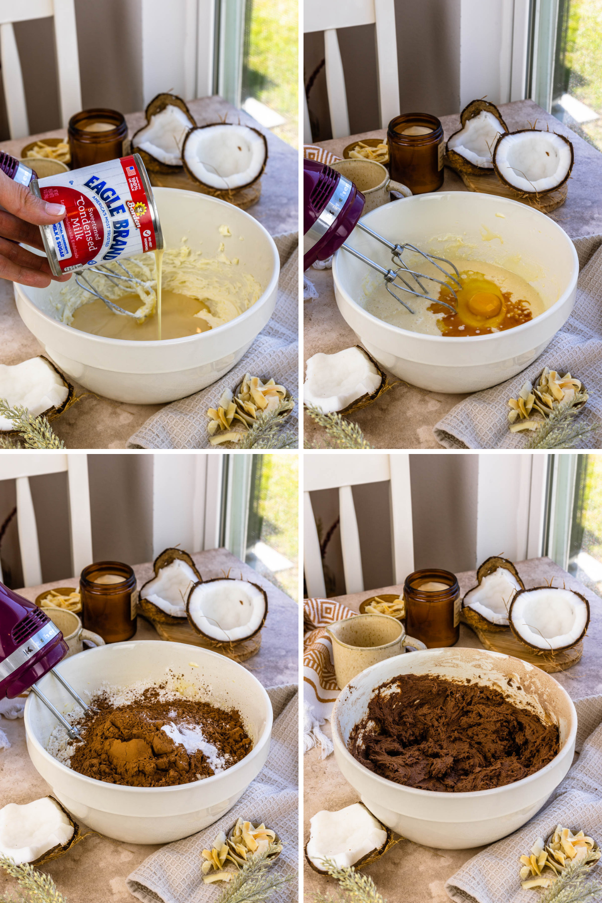 making chocolate cookie dough.