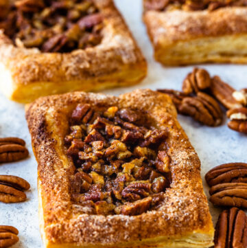 pecan pie pastry with pecan pie filling.