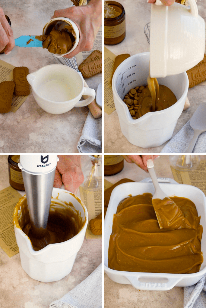 making biscoff ganache.