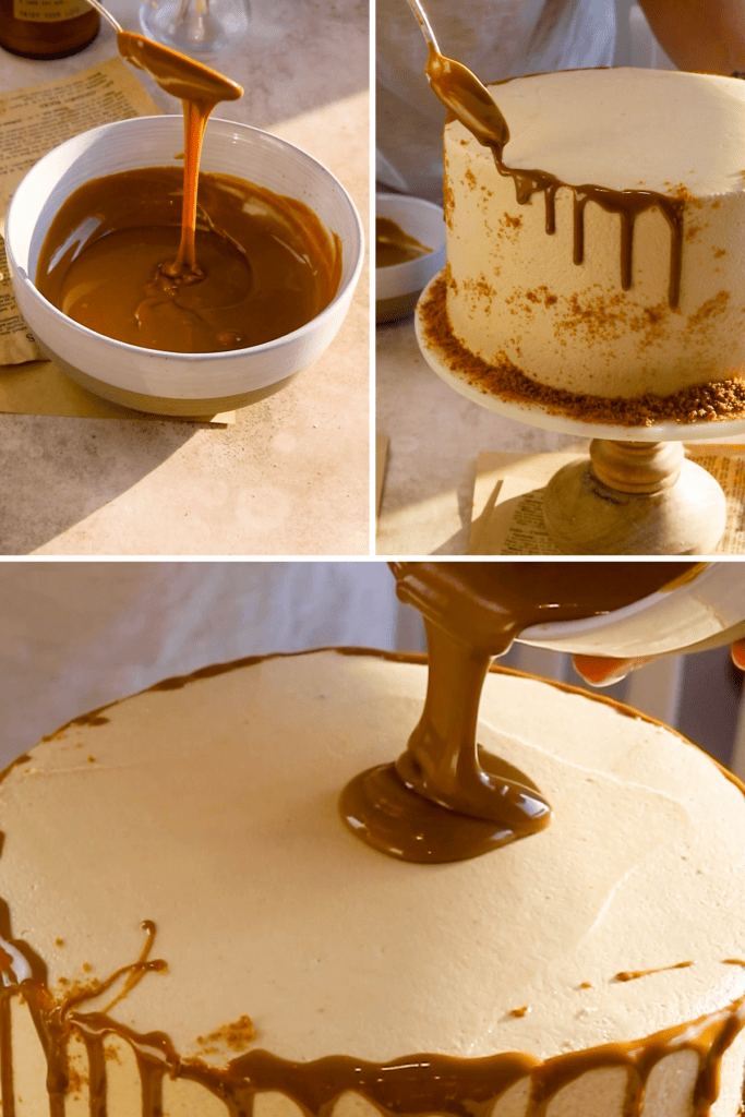 biscoff cookie butter drip cake.